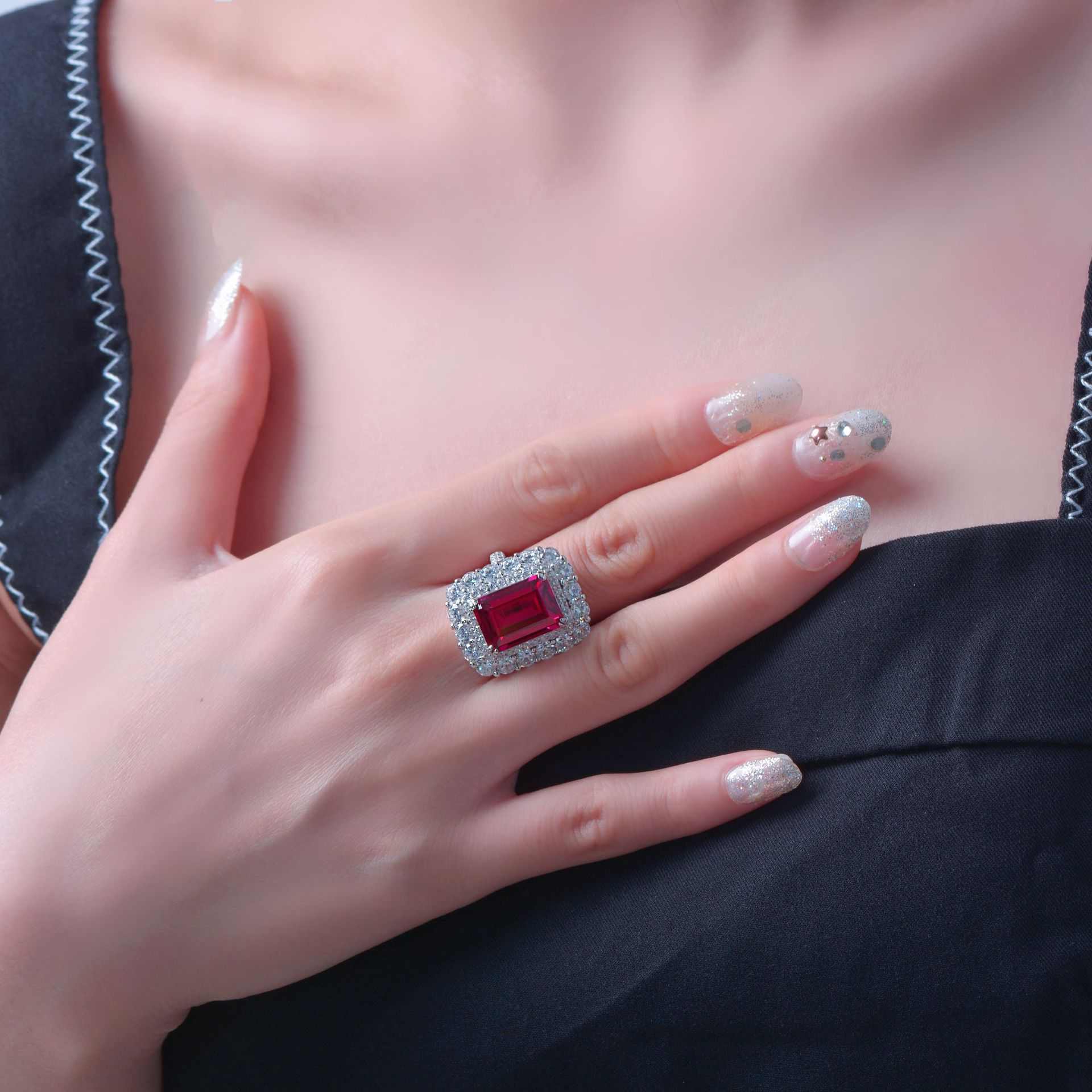 Vintage Ruby Ring with Big Stone - HER'S