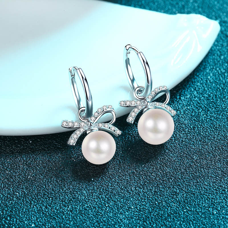 Bow Pearl Earrings - HERS