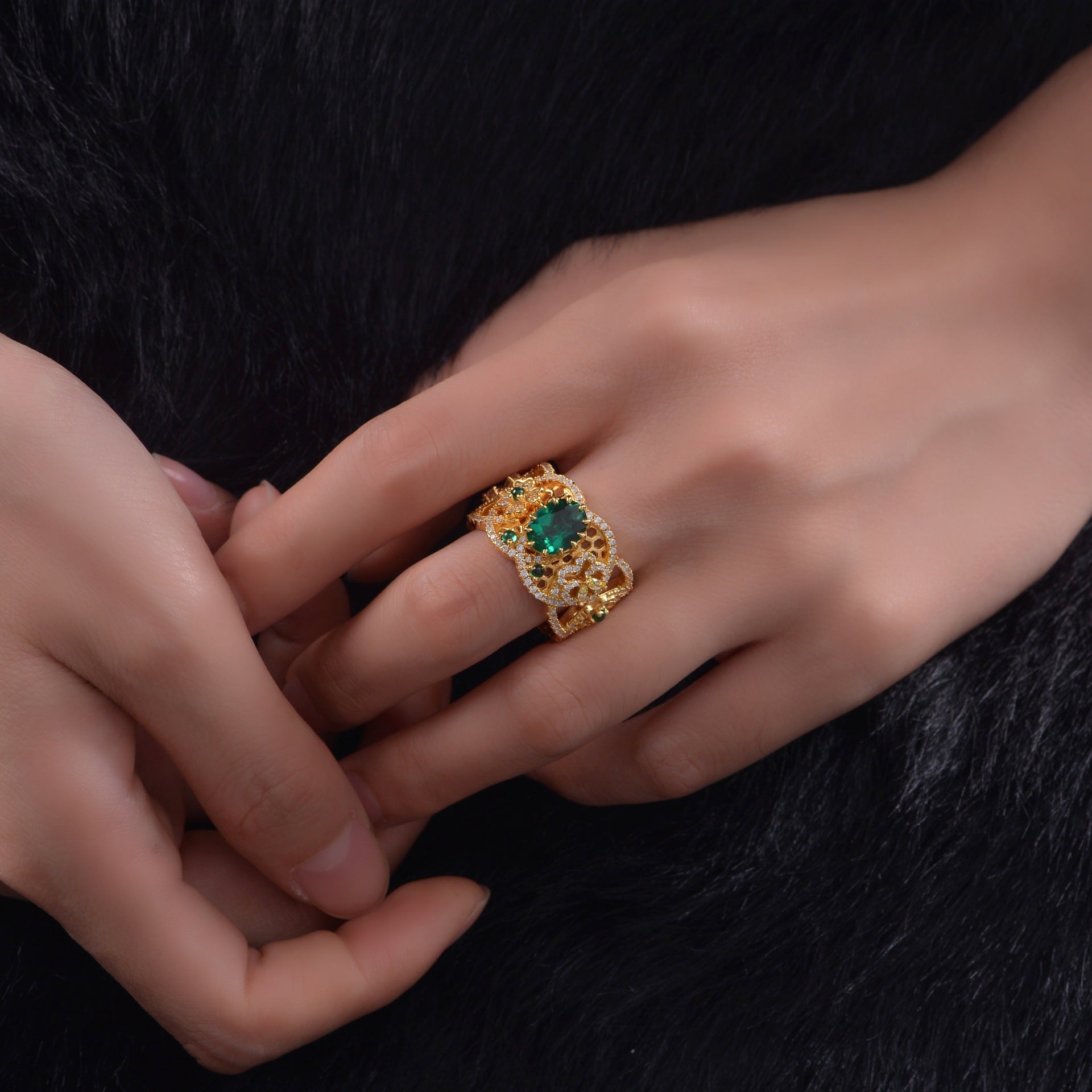 Emerald Antique Ring - HERS