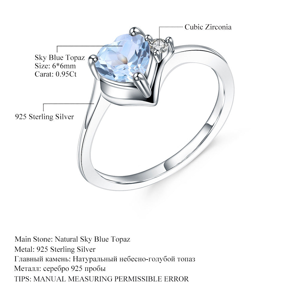 Blue Topaz Heart Ring - HERS