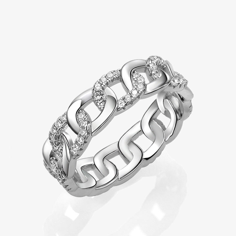 Chain Link Ring with Diamonds - HERS