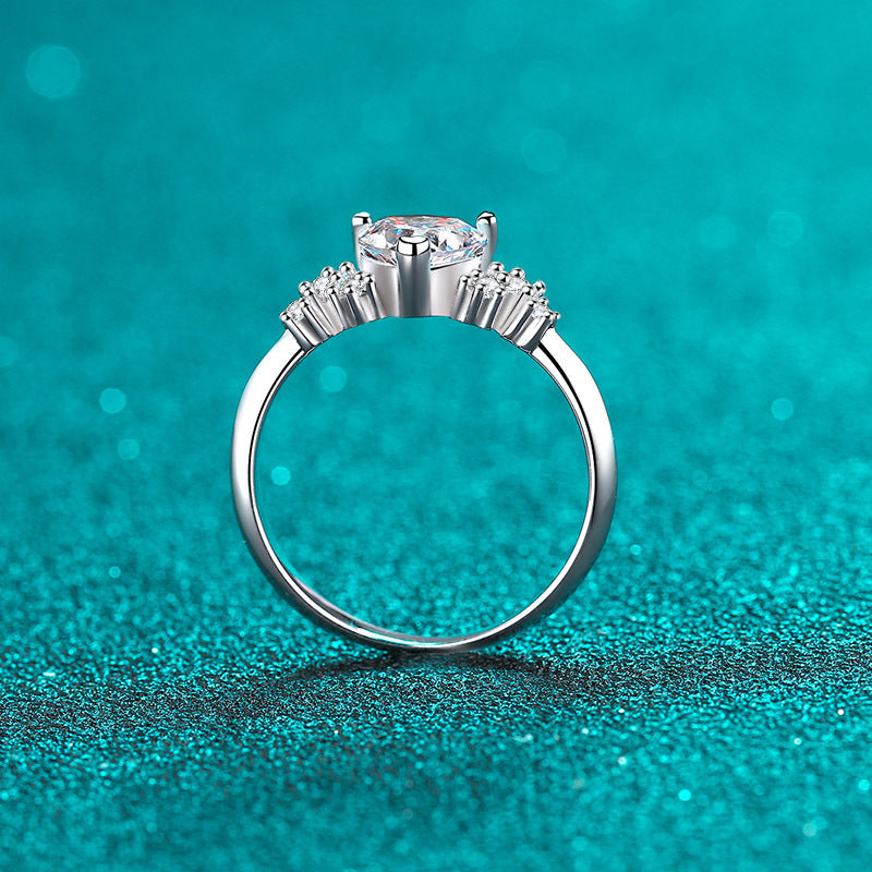 Moissanite Heart Shaped Engagement Ring - HERS
