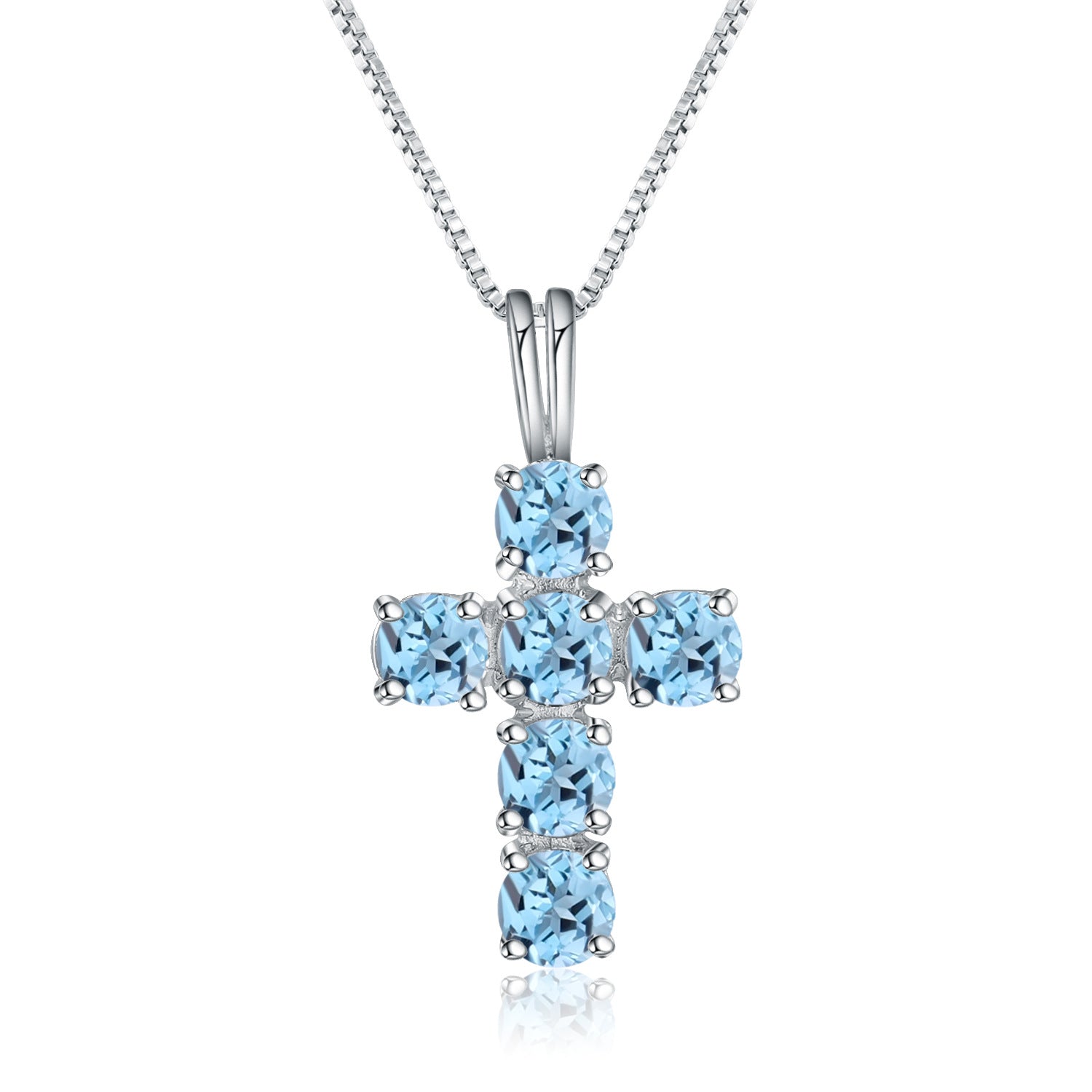 Blue Topaz Cross Necklace - HERS