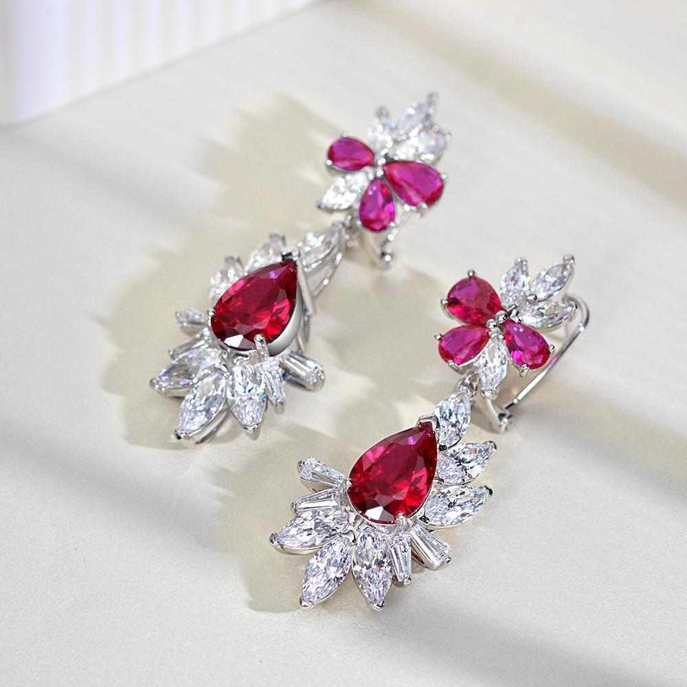 Logan Red Ruby Earrings - HERS