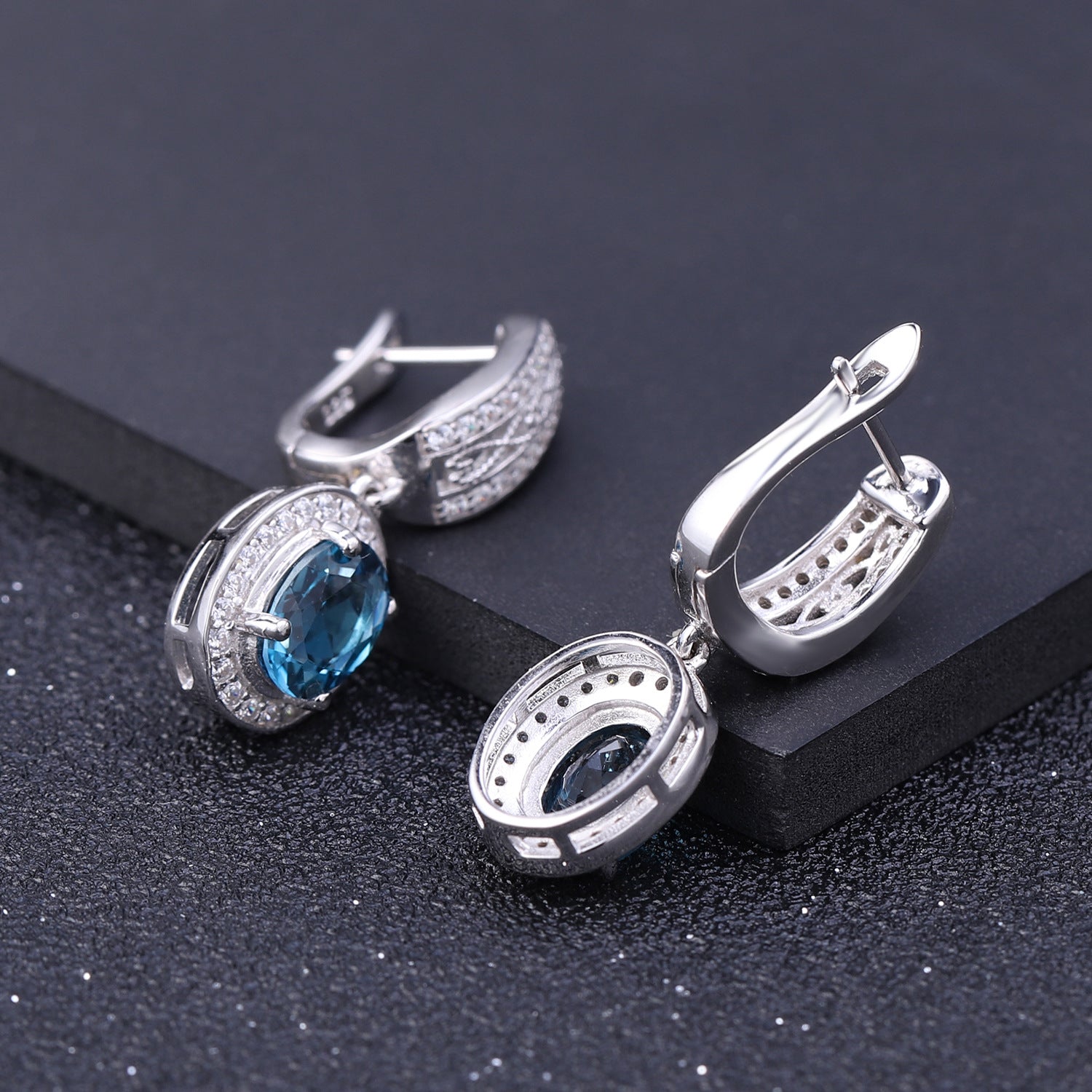 London Blue Topaz Earrings Womens - HERS