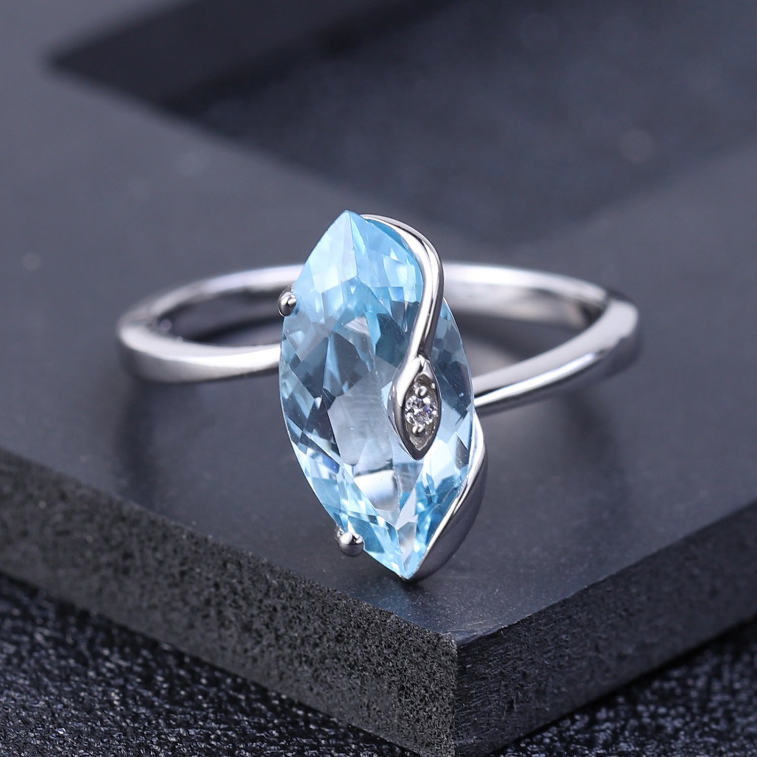 Blue Topaz Birthstone Ring - HERS