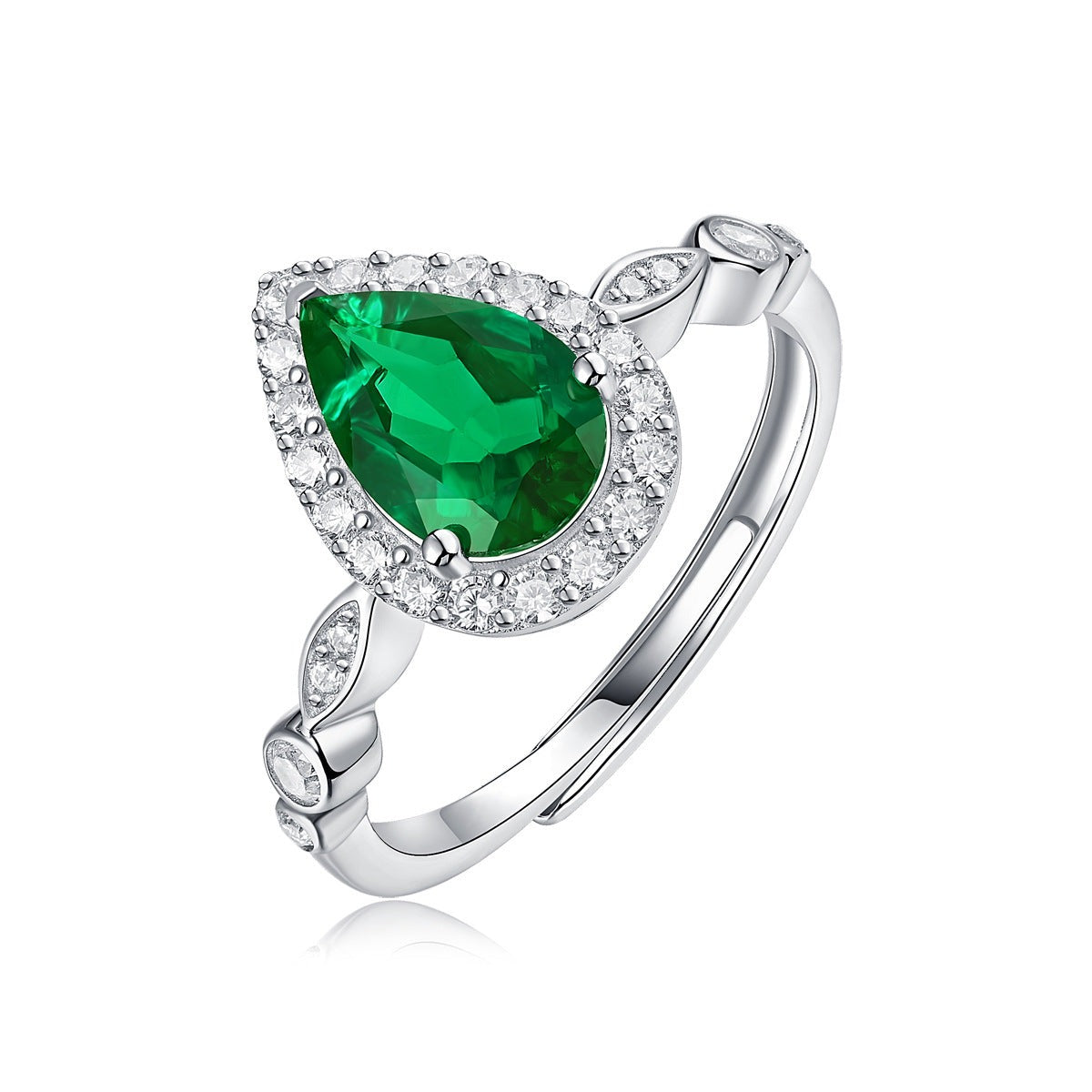 Teardrop Emerald Ring