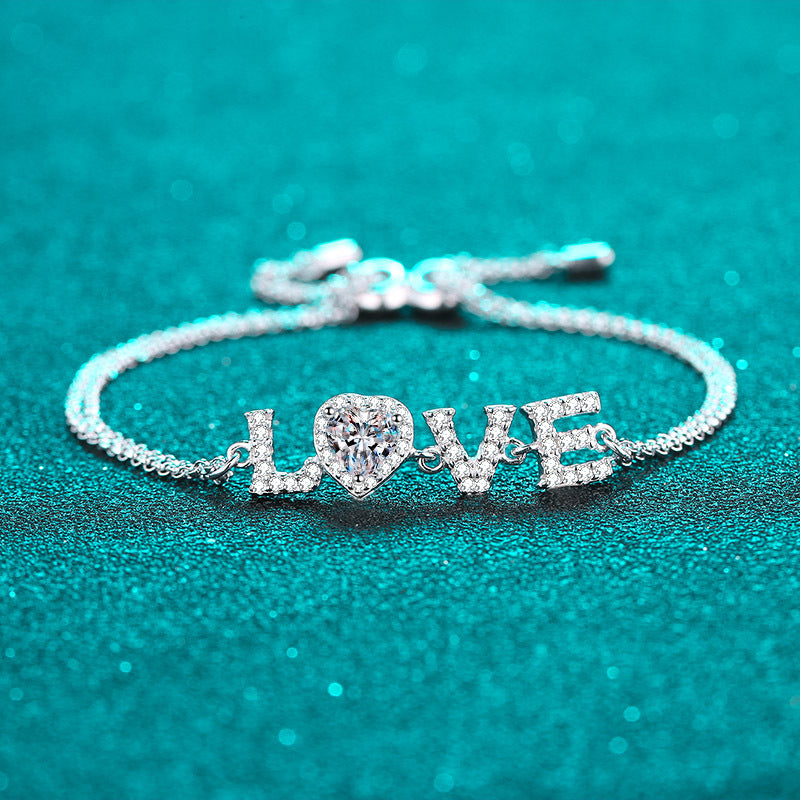 Moissanite Bracelet "Love" - HERS