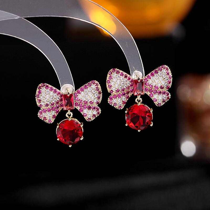 Colorful Bow Earrings Studs - HERS