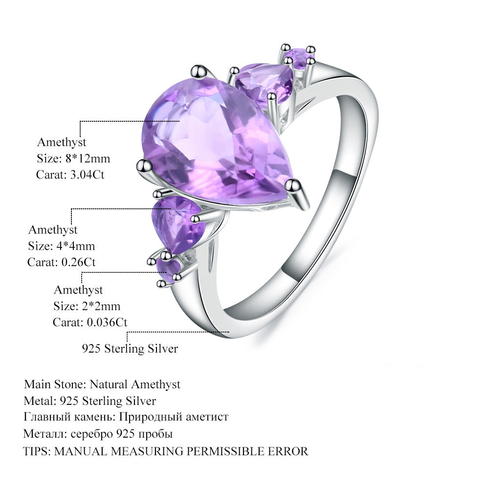 Amethyst Engagement Ring Set - HERS