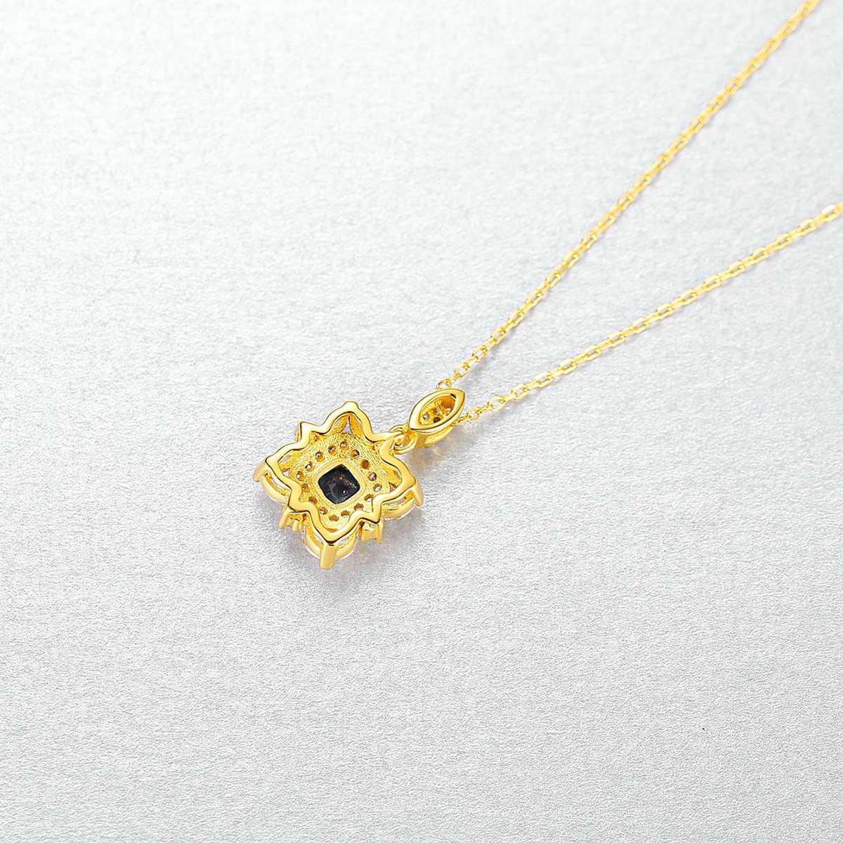 Sapphire Necklace Gold Plated - HER'S