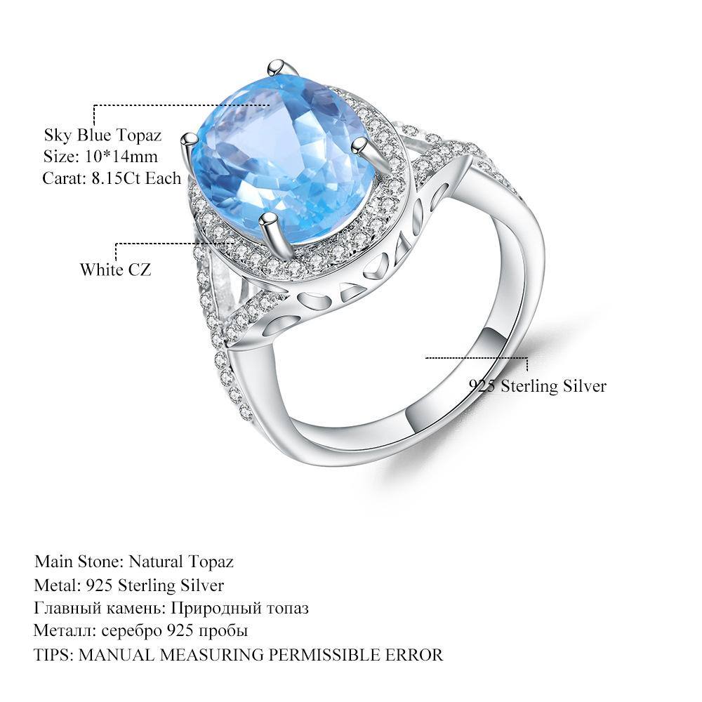 Oval Blue Topaz Ring - HERS