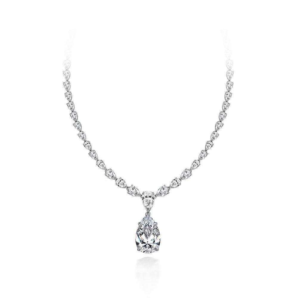 Teardrop Diamond Necklace - HER'S