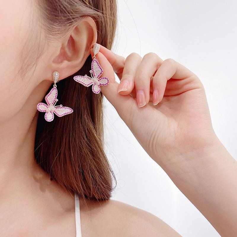 Pink Butterfly Earrings - HERS