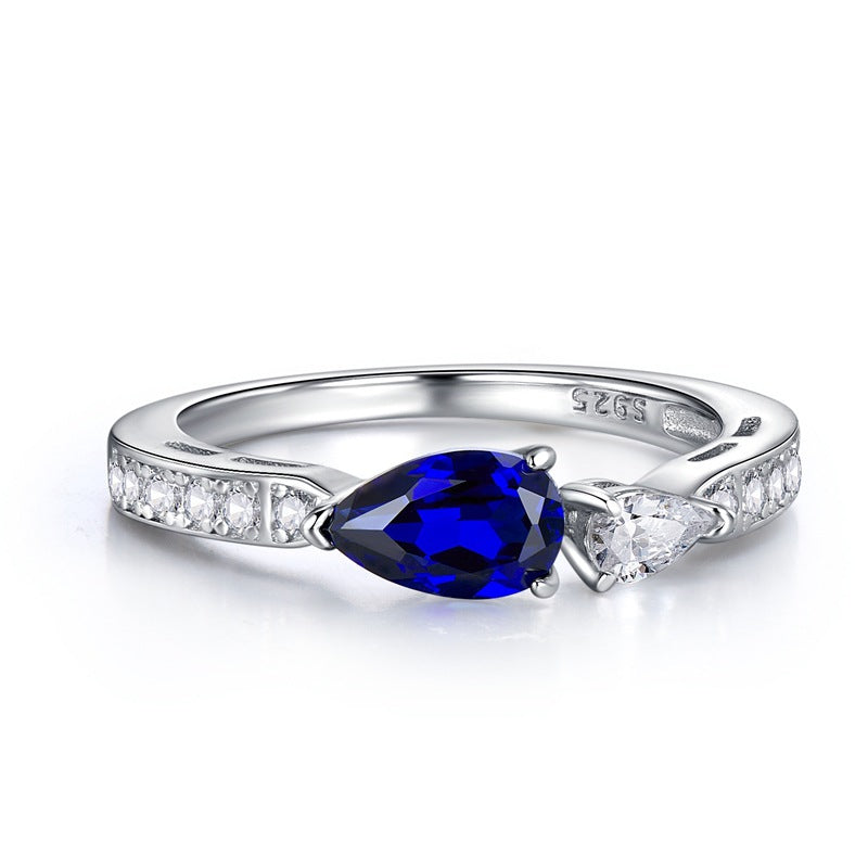 Pear Shaped Sapphire Band Ring