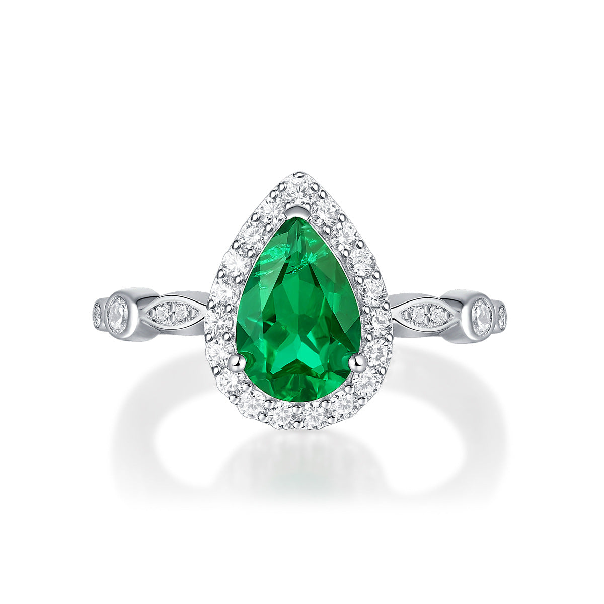 Emerald Teardrop Engagement Ring - HERS