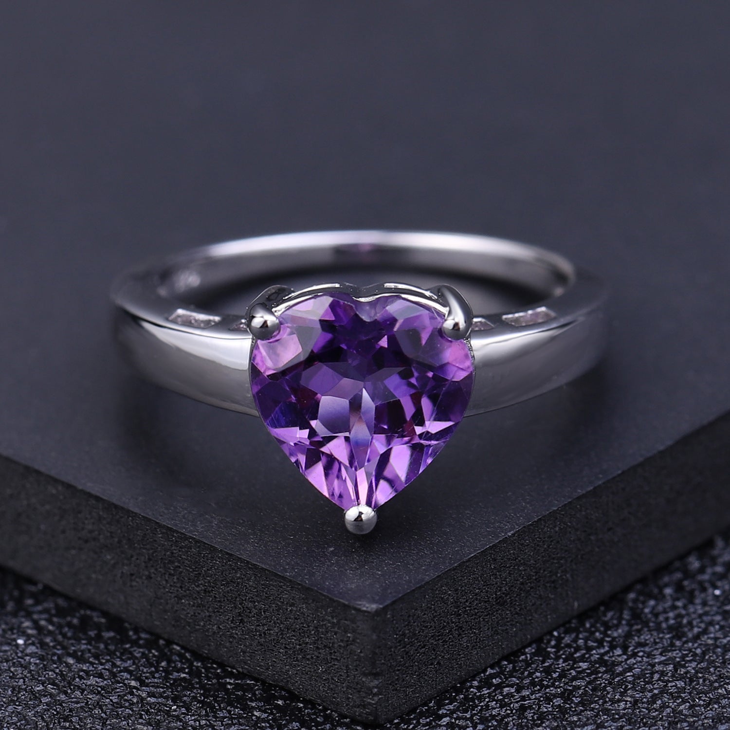 Heart Shaped Amethyst Ring - HERS