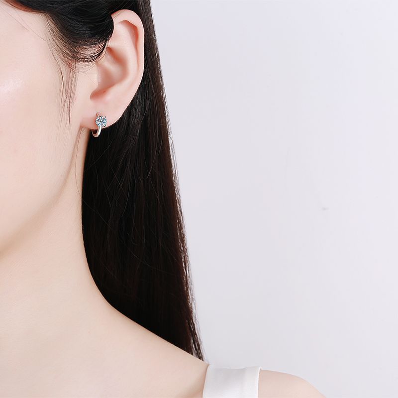 Moissanite Solitaire Earrings - HERS