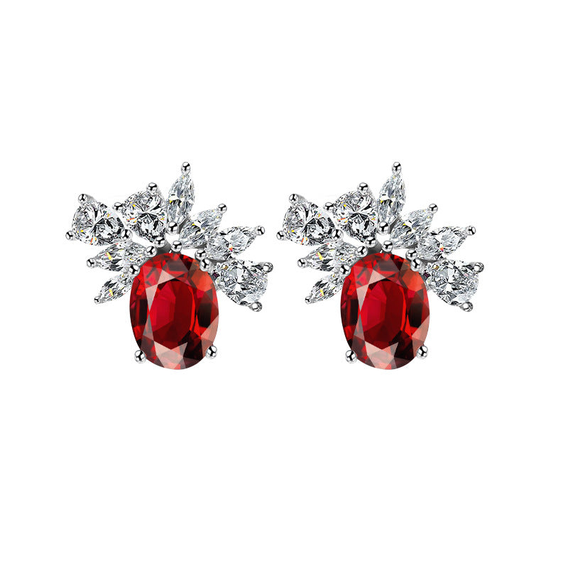 Ruby Diamond Studs Earrings