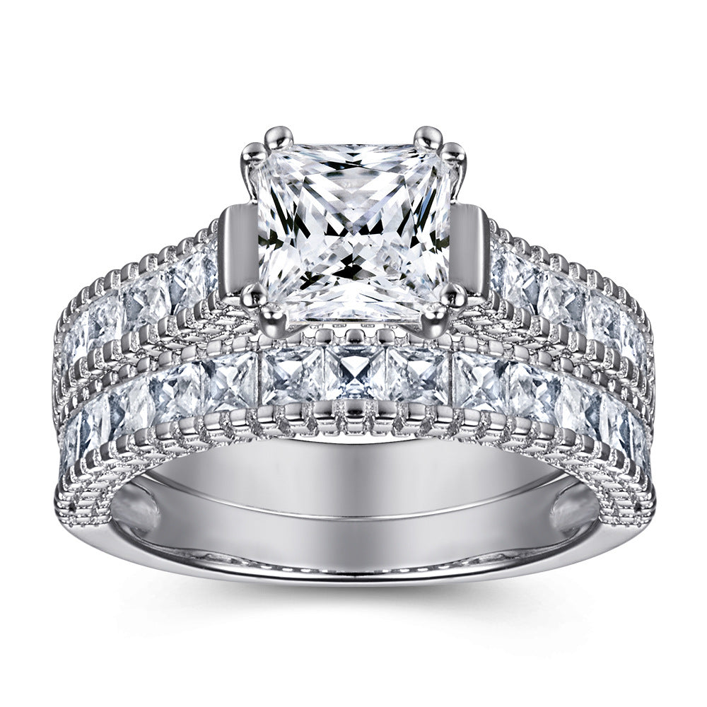 Double Band Engagement Ring - HERS