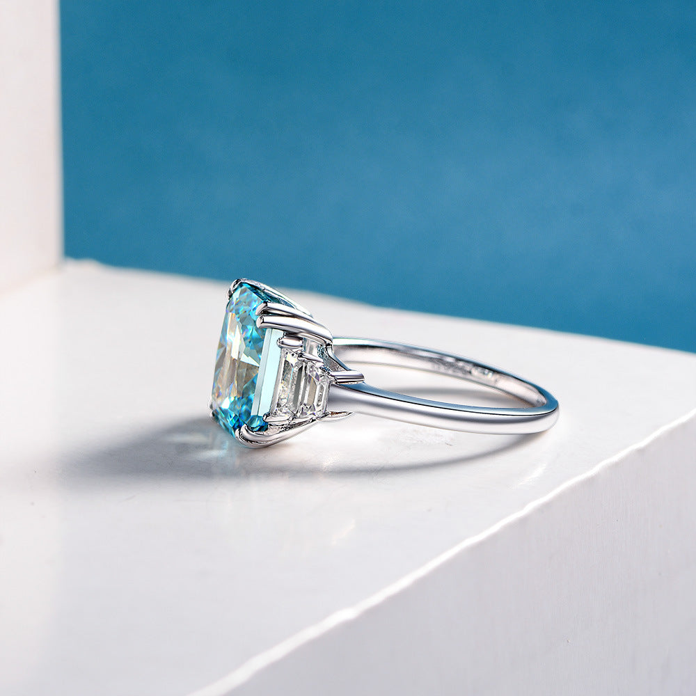 3 Carat Aquamarine Wedding Ring