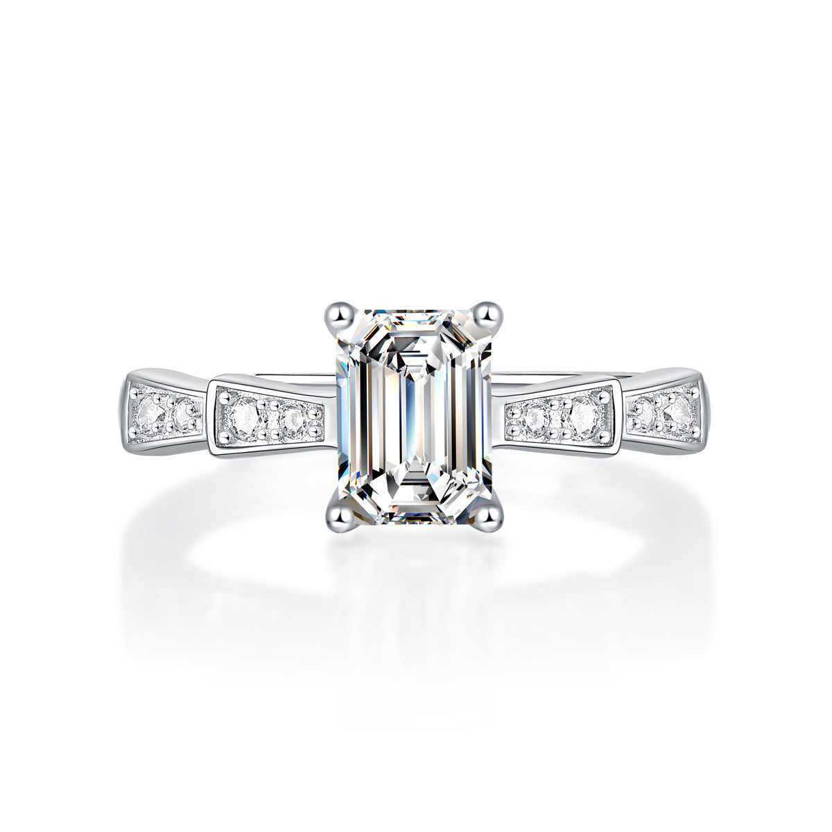 Moissanite Emerald Cut Engagement Rings - HERS