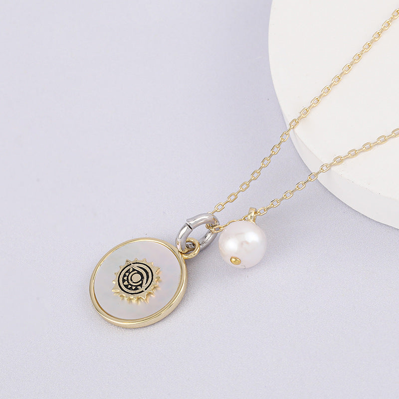 Blue Eye Pearl Chain Necklace - HERS