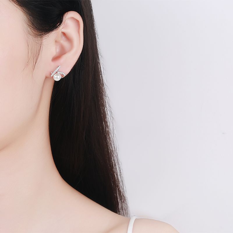Pearl Diamond Stud Earrings - HERS