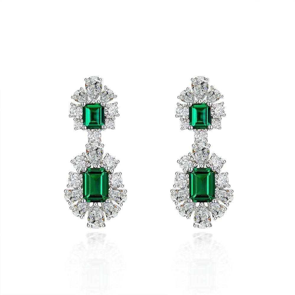 Emerald Cut Emerald Earrings - HERS