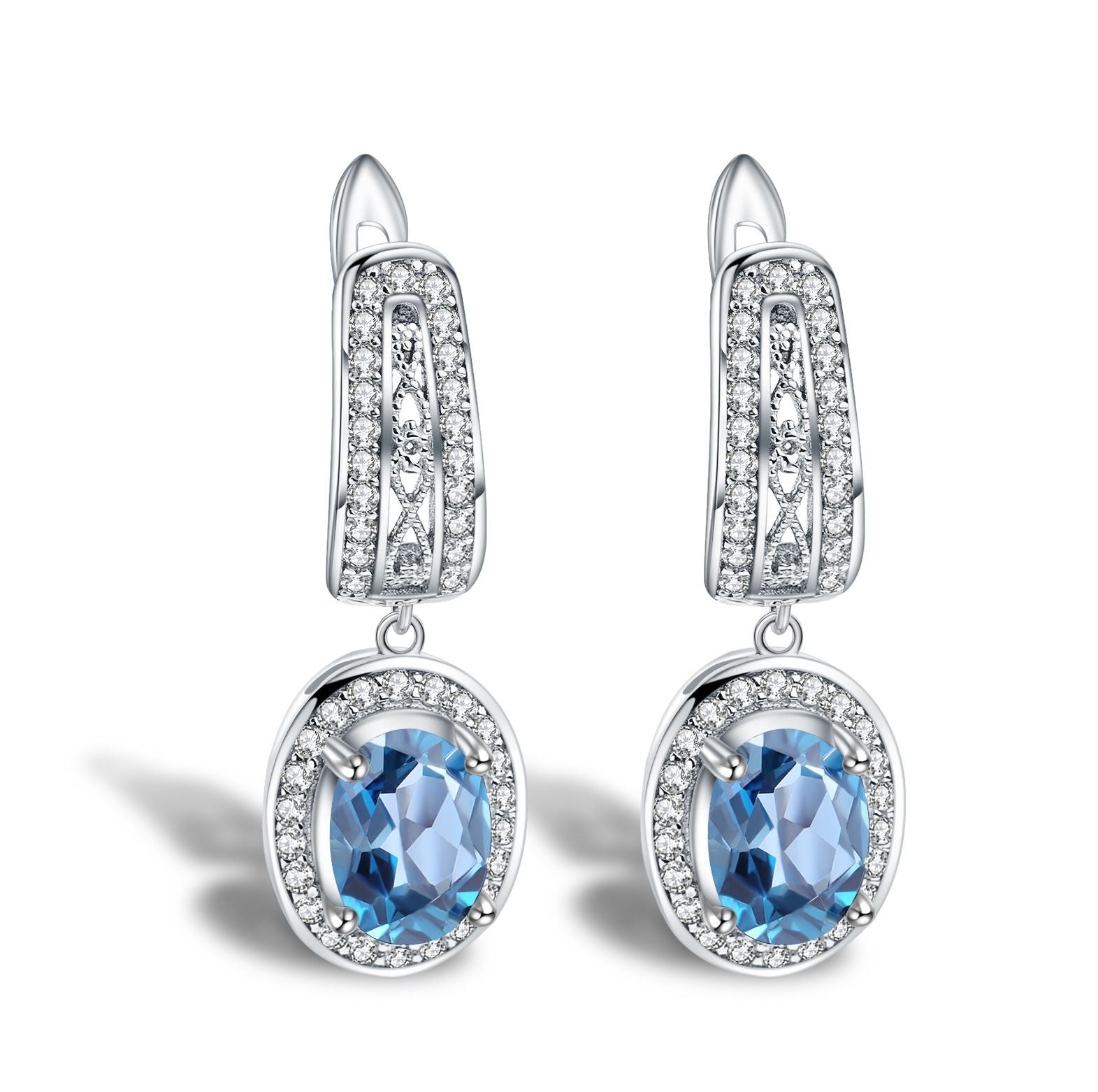 London Blue Topaz Earrings Womens - HERS