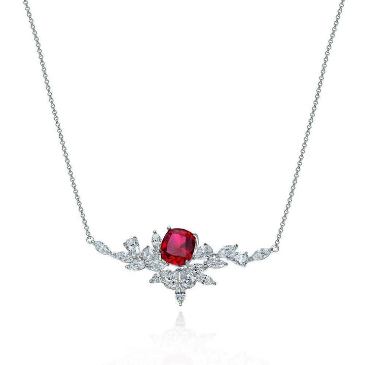 Ruby Necklace and Earring Set