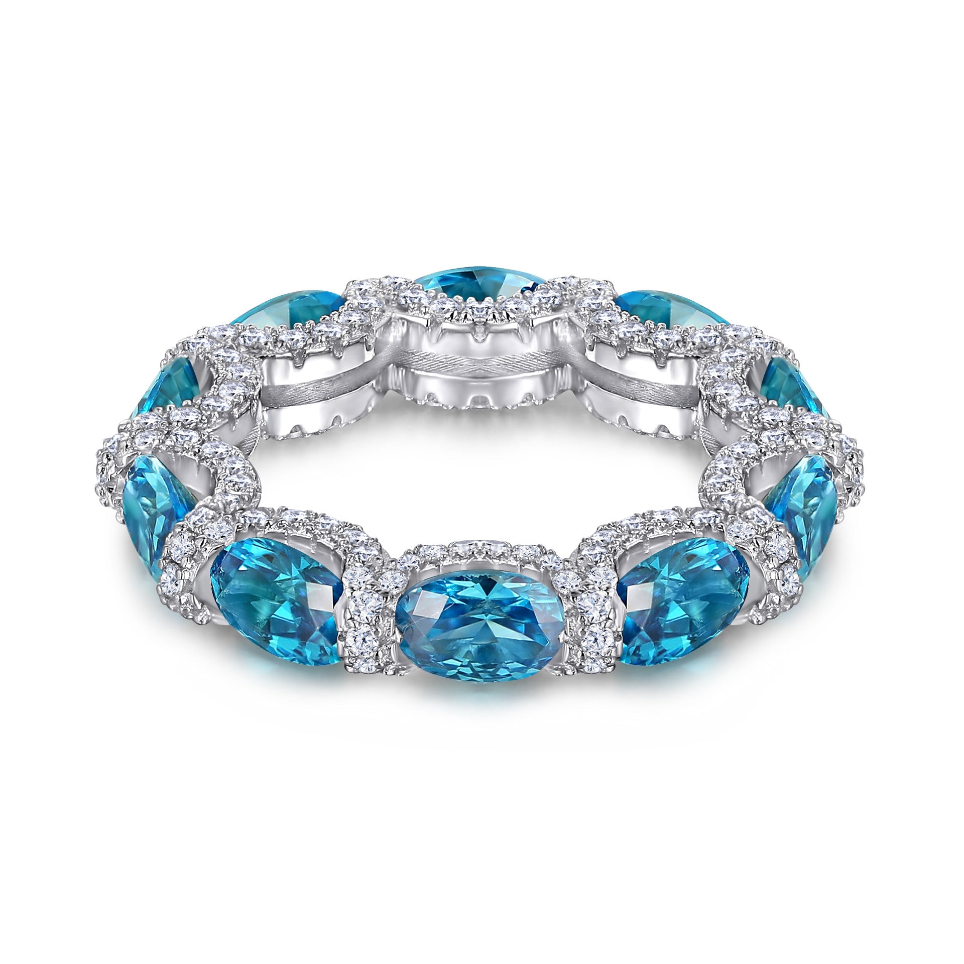 Aquamarine Eternity Band Ring