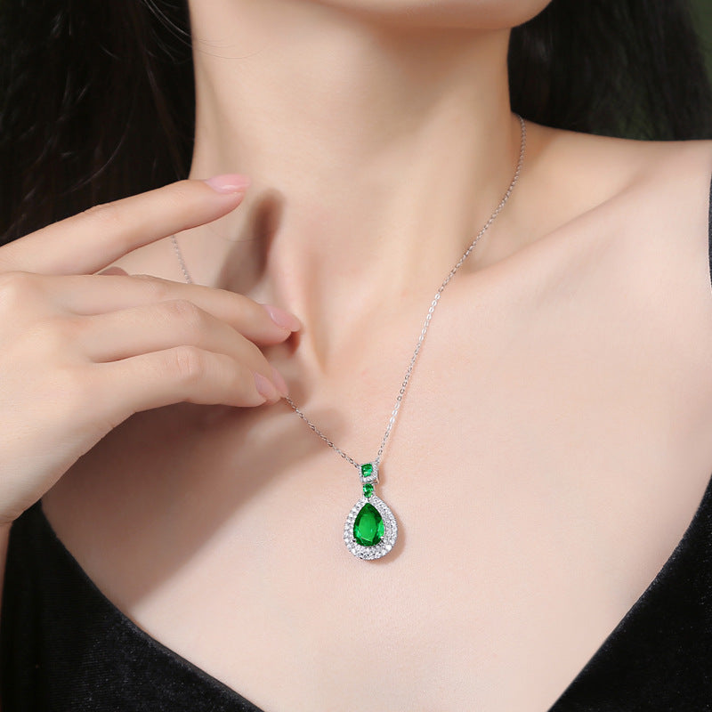 Pear Shaped Emerald Necklace - HERS