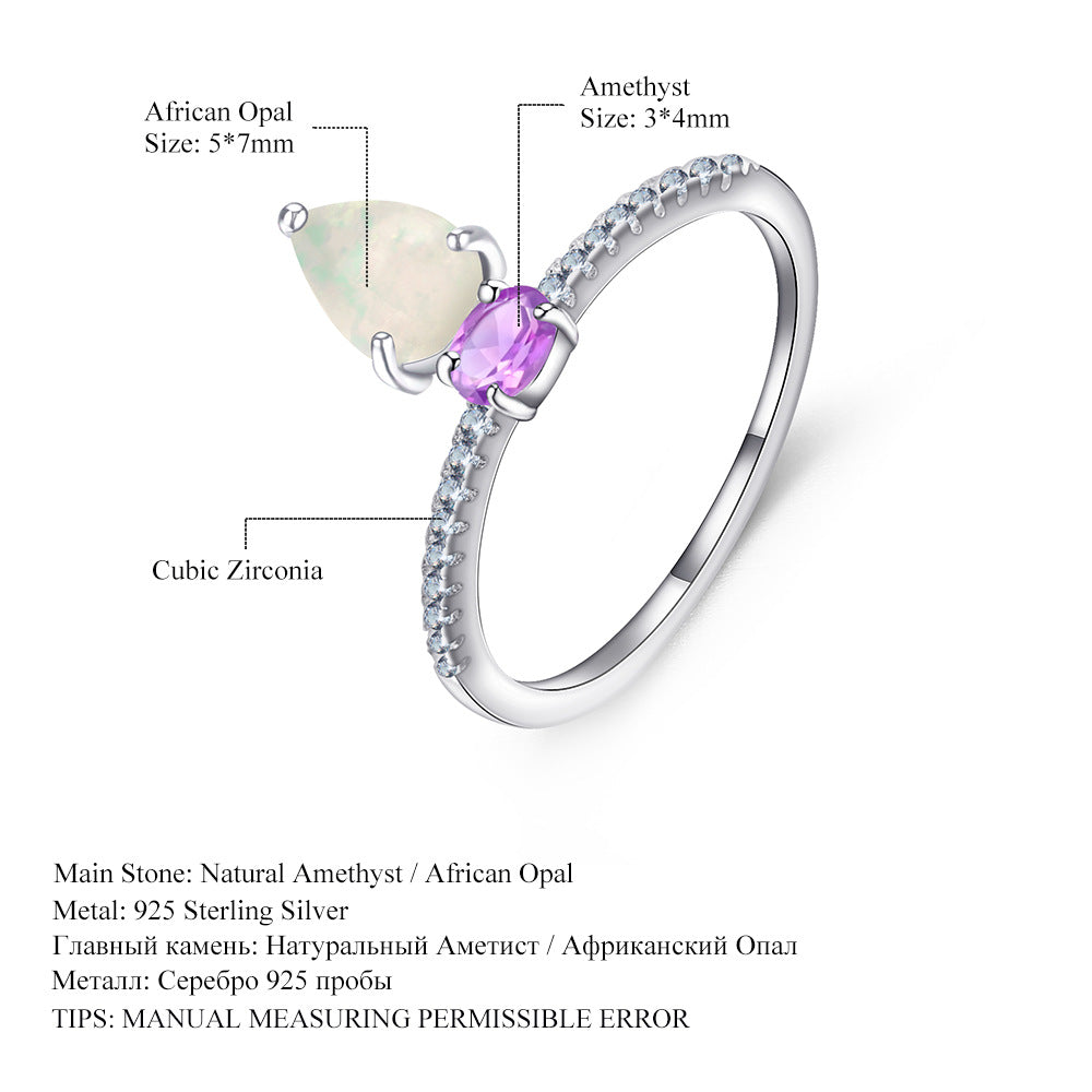 Opal and Amethyst Ring - HERS