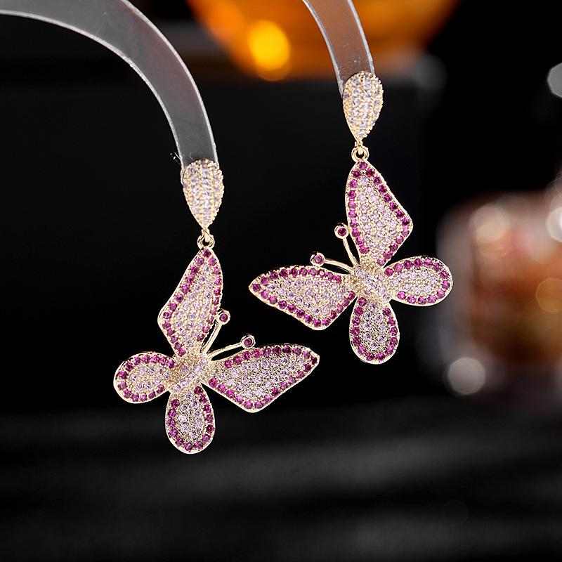 Pink Butterfly Earrings - HERS