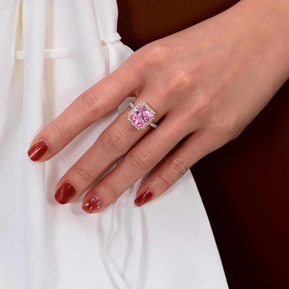 Pink Diamond Wedding Ring - HERS