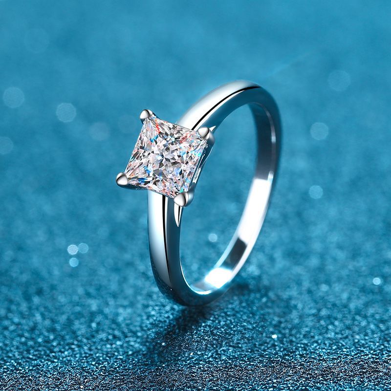 Princess Cut Moissanite Engagement Ring