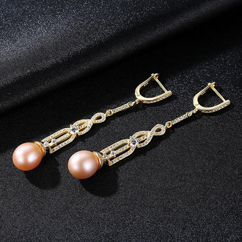 Long Pearl Drop Earrings - HERS