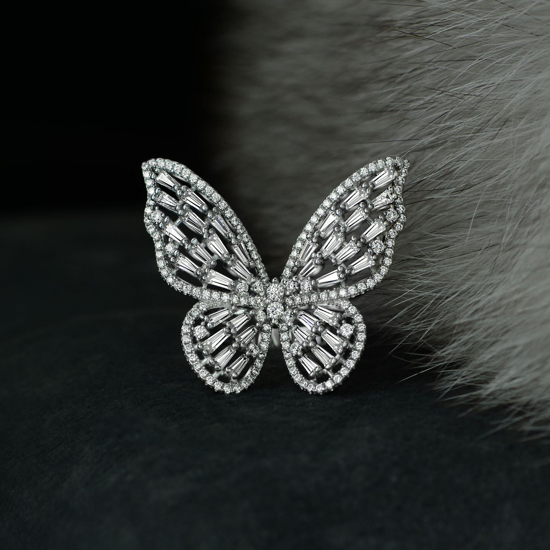 Butterfly Engagement Ring - HERS