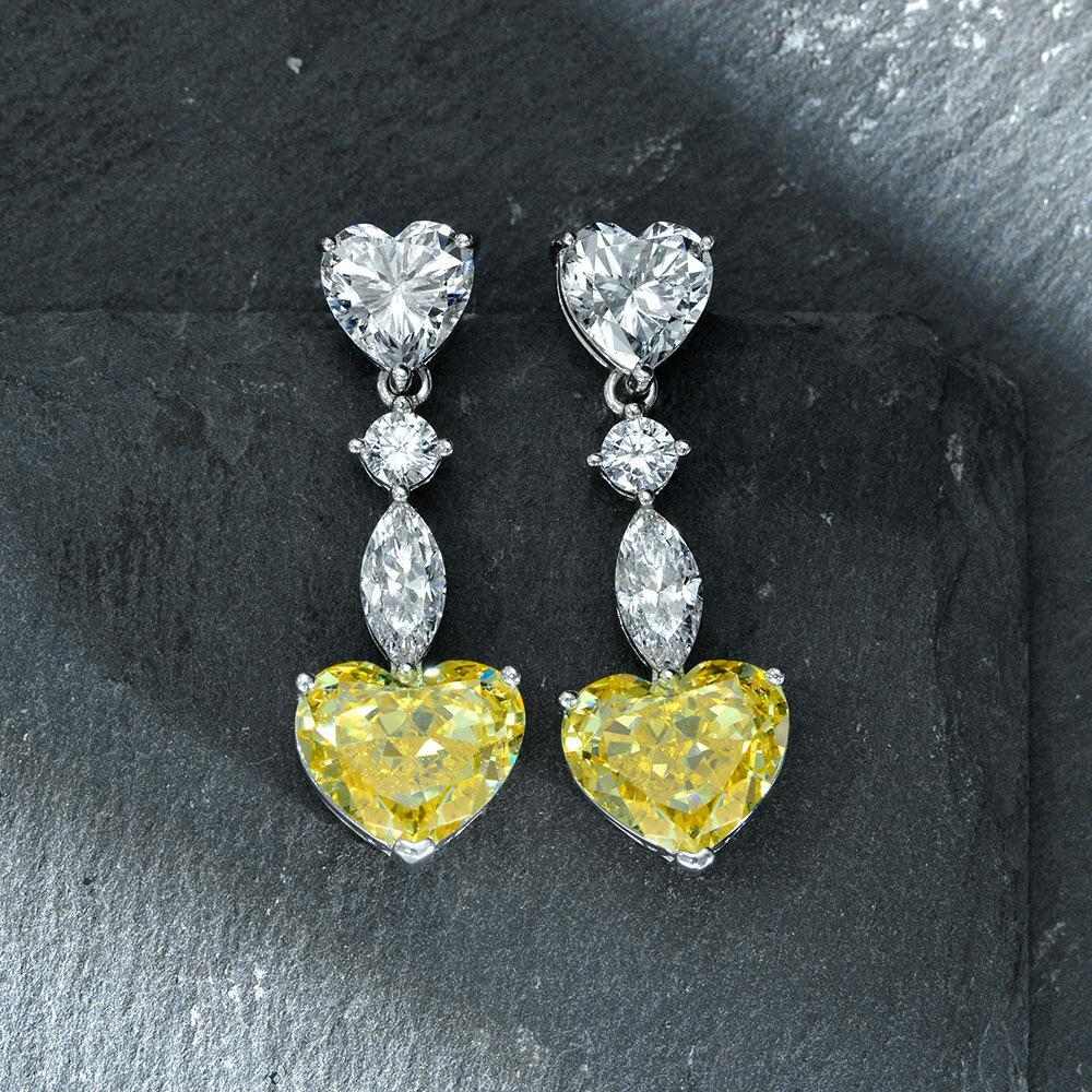 Diamond Heart Earrings - HER'S
