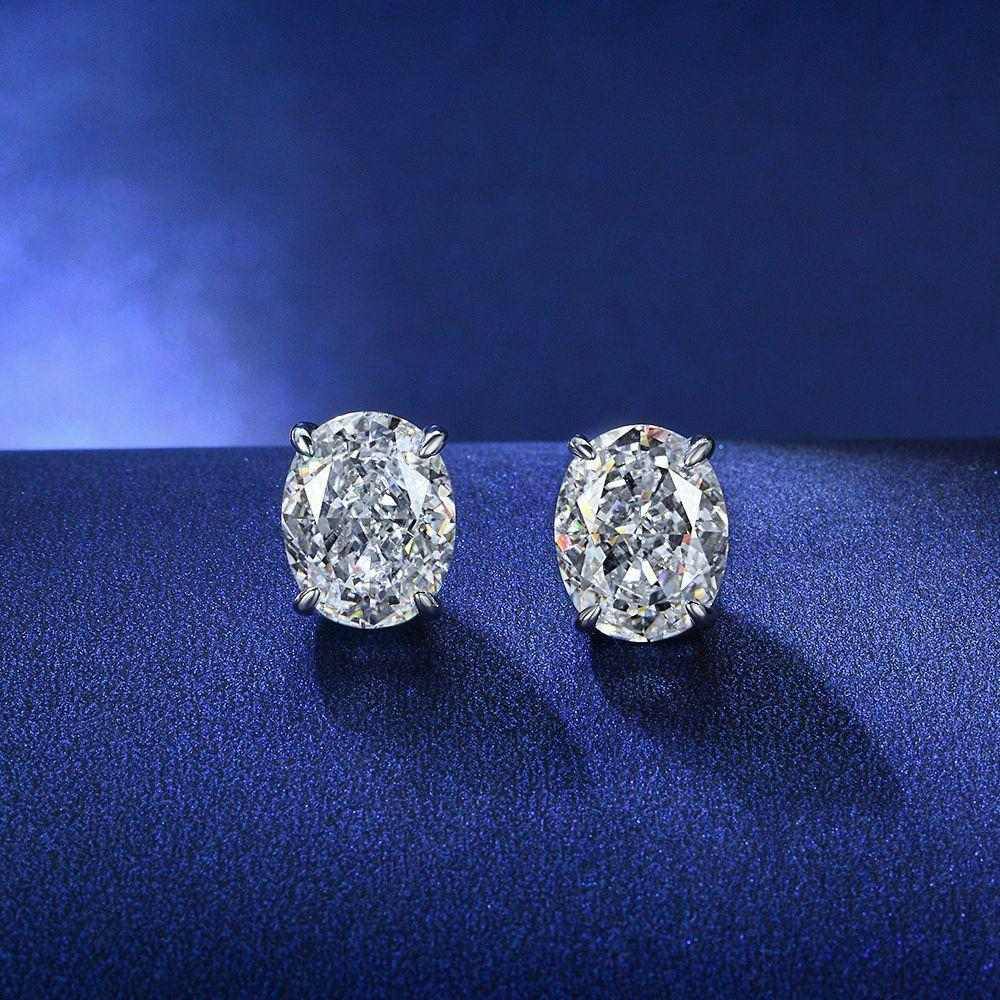 Diamond Solitaire Earrings Studs - HERS