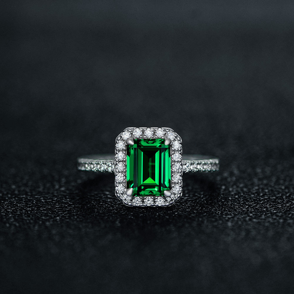 Emerald Green Engagement Ring - HERS
