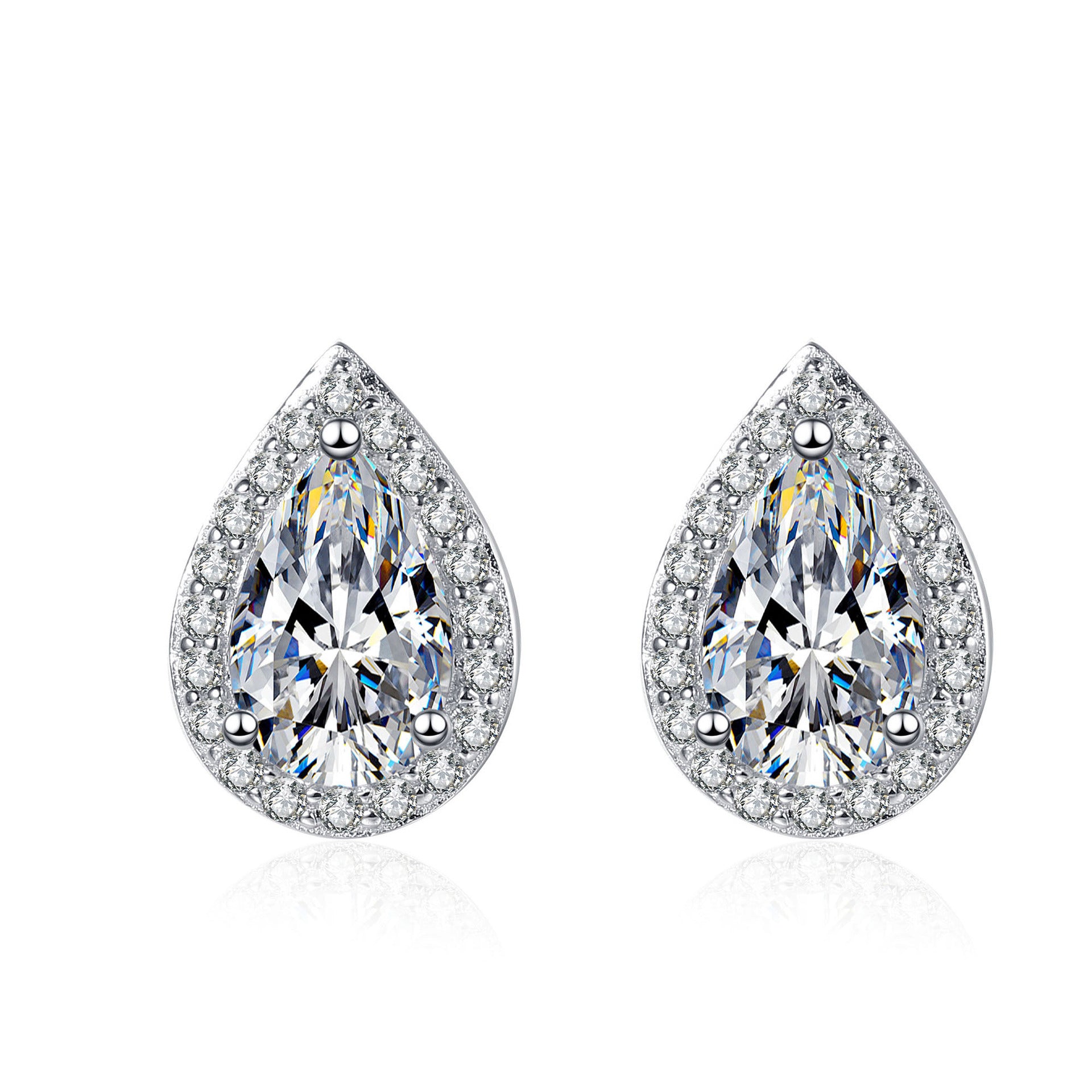 Moissanite Studs Pear Shaped 2 carat - HERS