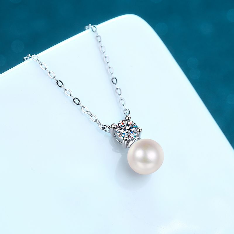 Original Pearl Necklace Set with Moissanite - HERS