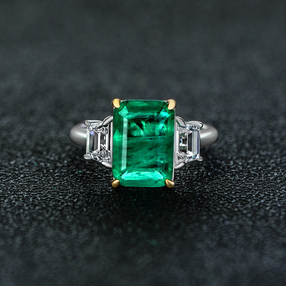 Emerald and Baguette Diamond Ring - HERS