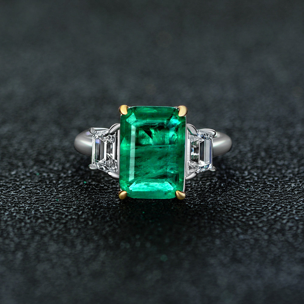 Emerald Engagement Ring Set - HERS