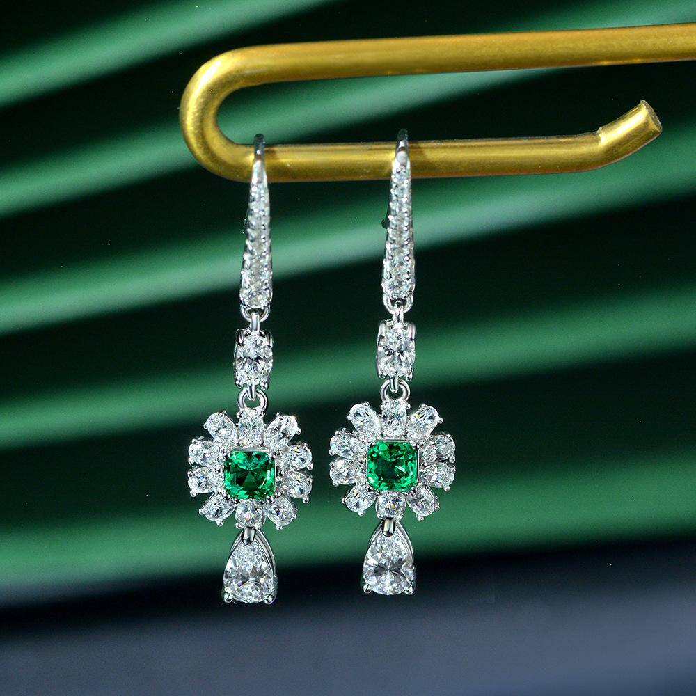 Emerald Dangle Earrings - HERS