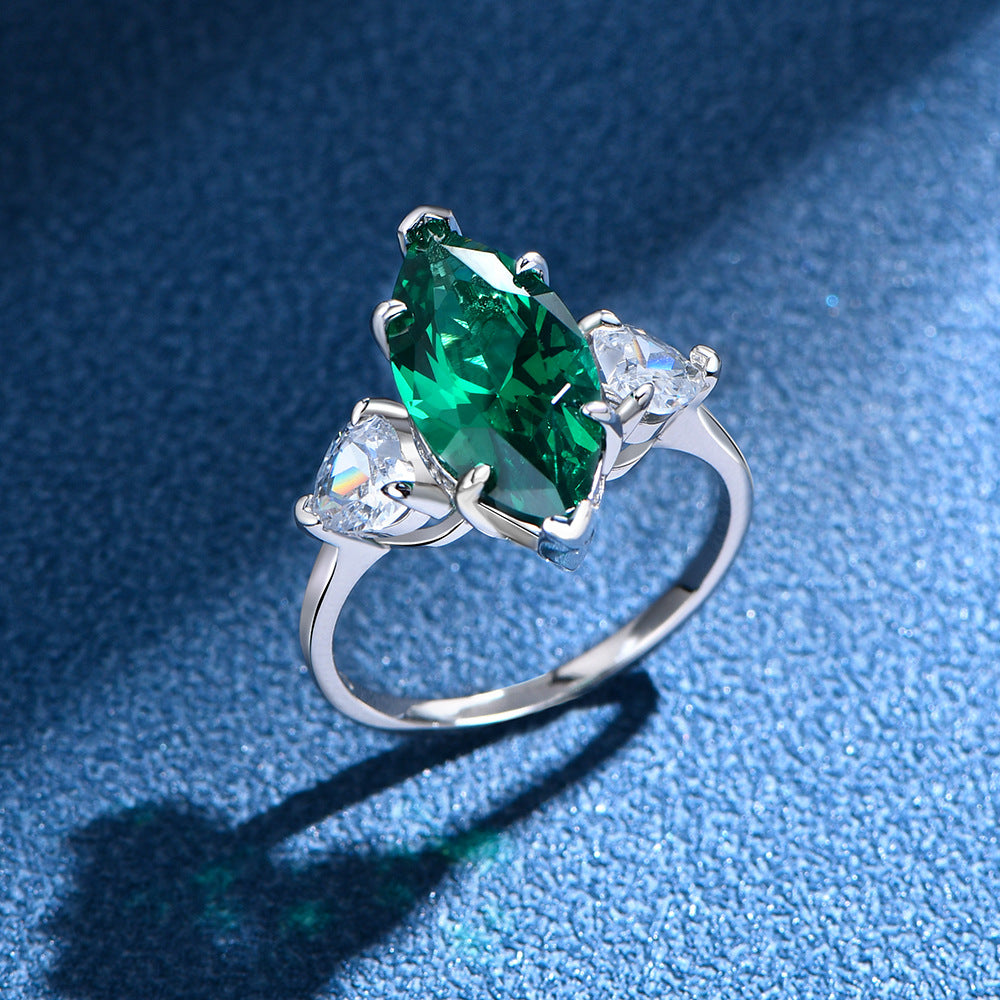Emerald Marquise Engagement Ring