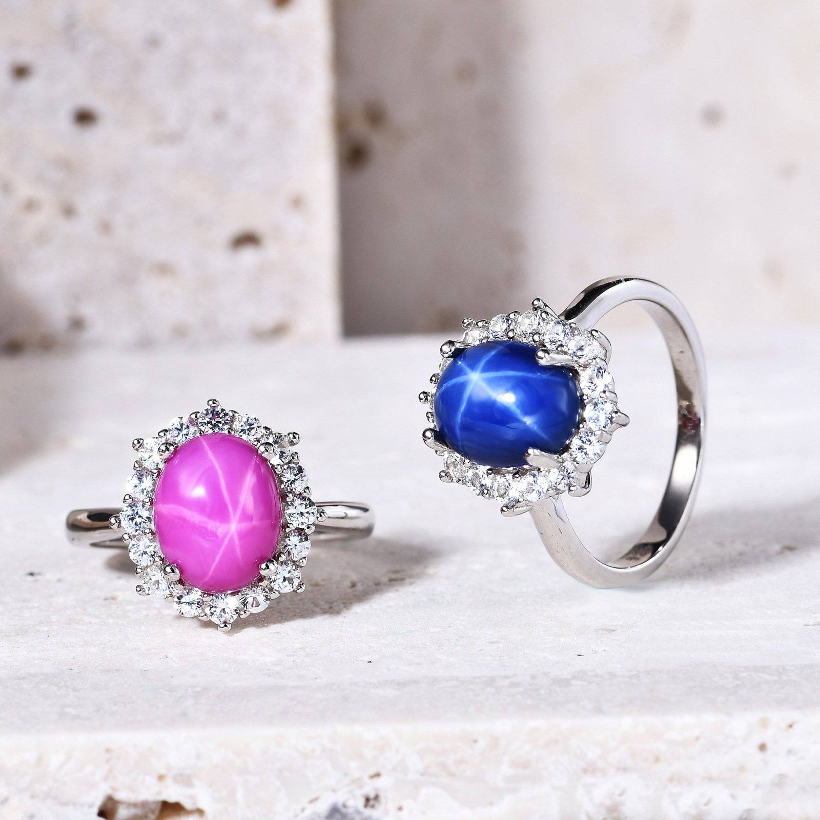 Star Sapphire Engagement Ring - HER'S