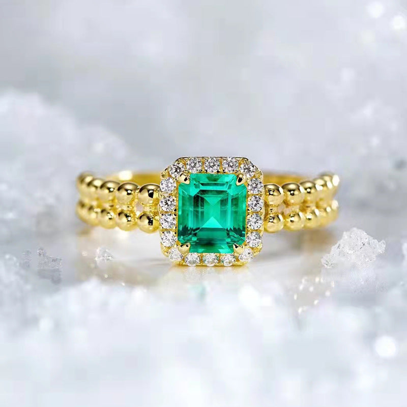 Emerald Promise Ring Gold Plated - HERS